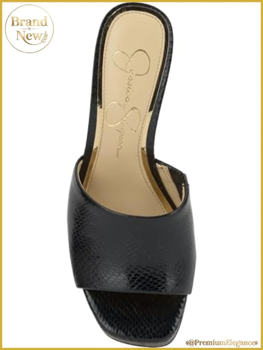 Women's faux leather platform mule sandals slip-on peep toe block heel